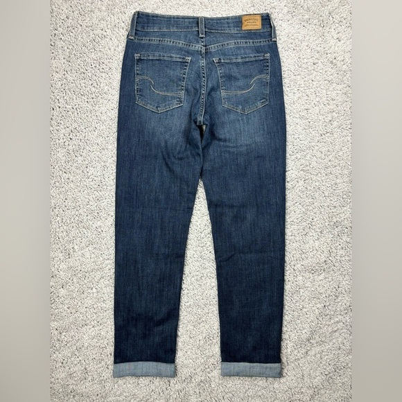 Levi's Jeans Womens 2 Mid Rise Boyfriend Dark Wash Cuffed Classic Casual Denim - Picture 3 of 3